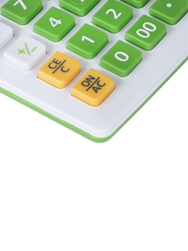 Калькулятор настольный 12-разрядный КК-1200C, белый/зеленый