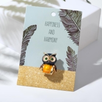 Брошь &laquo;Сова&raquo; мультяшная, цветная в золоте