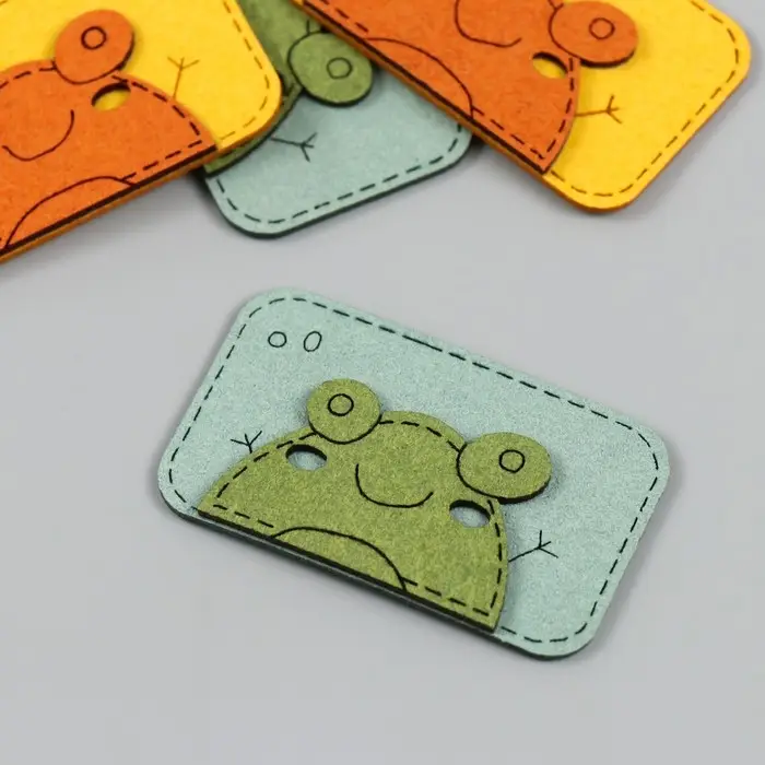 Декор для творчества иск. замша "Радостный лягушонок" МИКС 5,5х3,4 см