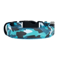 Ошейник с подсветкой Милитари 3 режима свечения размер М, ОШ 32-50 х 2,5 см, синий