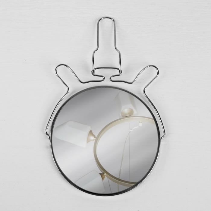 Зеркало настольное - подвесное &laquo;Круг&raquo;, двустороннее, с увеличением, d зеркальной поверхности 16 см, цвет серебристый
