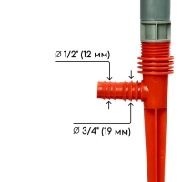 Распылитель 3-лепестковый, 28 см, штуцер под шланги 1/2", 5/8", 3/4", пика, пластик, Greengo