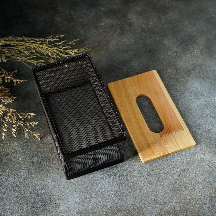 Салфетница &laquo;Эстетика&raquo;, 21&times;12&times;10 см, цвет коричневый