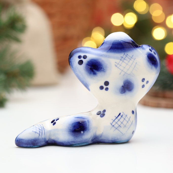 Сувенир "Змея Василиса", гжель, 8 см