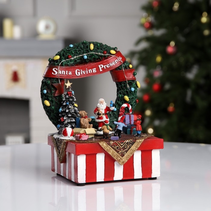 Светодиодная фигура &laquo;Ярмарка подарков&raquo; 26 &times; 20 &times; 16.5 см, полистоун, USB, свечение мульти