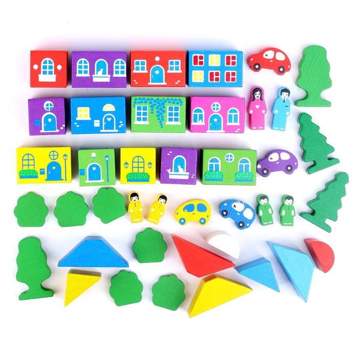 Конструктор &laquo;Цветной городок&raquo; большой, 41 элемент