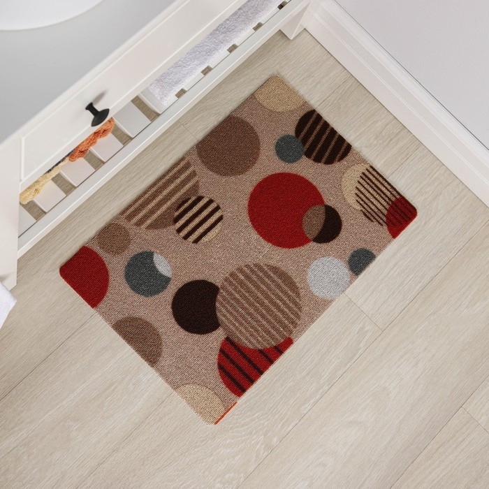 Коврик придверный влаговпитывающий Доляна, без окантовки, 37&times;58 см, цвет бежевый