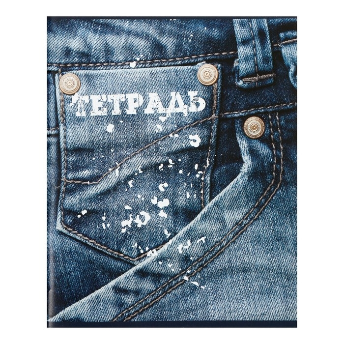 Комплект тетрадей из 4 штук, 96 листов в клетку Calligrata "Джинс", обложка мелованный картон, блок офсет