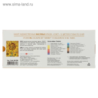 Краска масляная художественная, набор 12 цветов х 10 мл, ЗХК "Сонет", 2641099