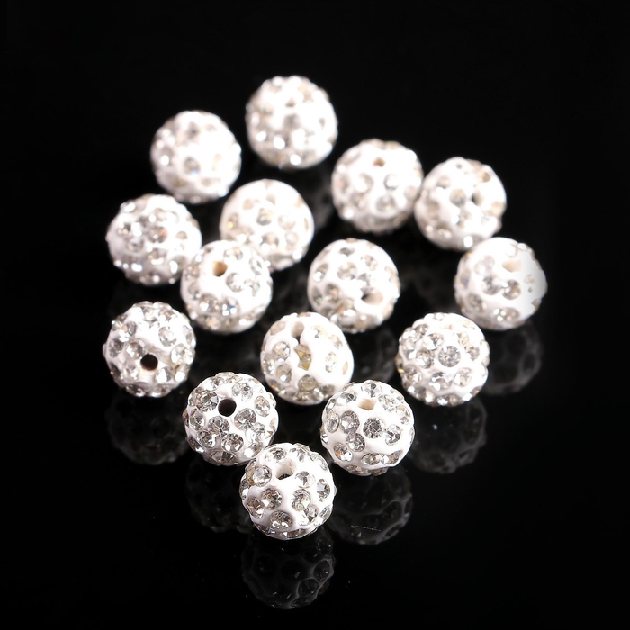 Бусина &laquo;Шамбала&raquo; 10 мм (набор 15 шт.), цвет белый