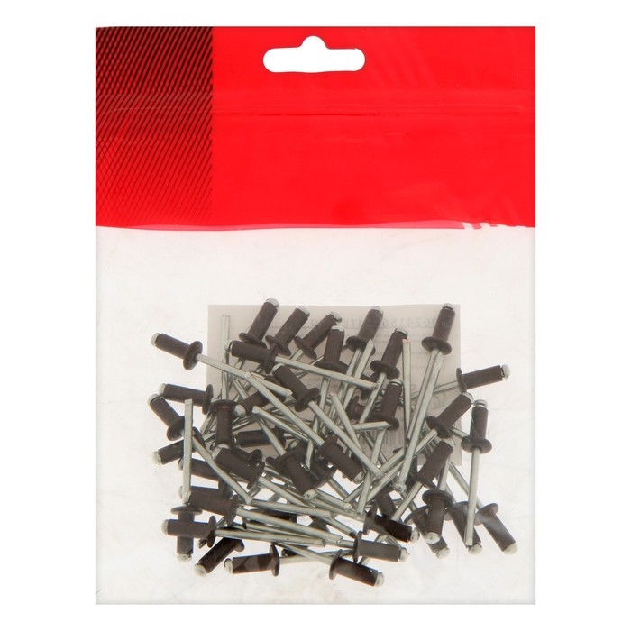 Заклёпки ТУНДРА krep, вытяжные, алюминий-сталь, 4х10 мм, темно-коричневые, 50 шт