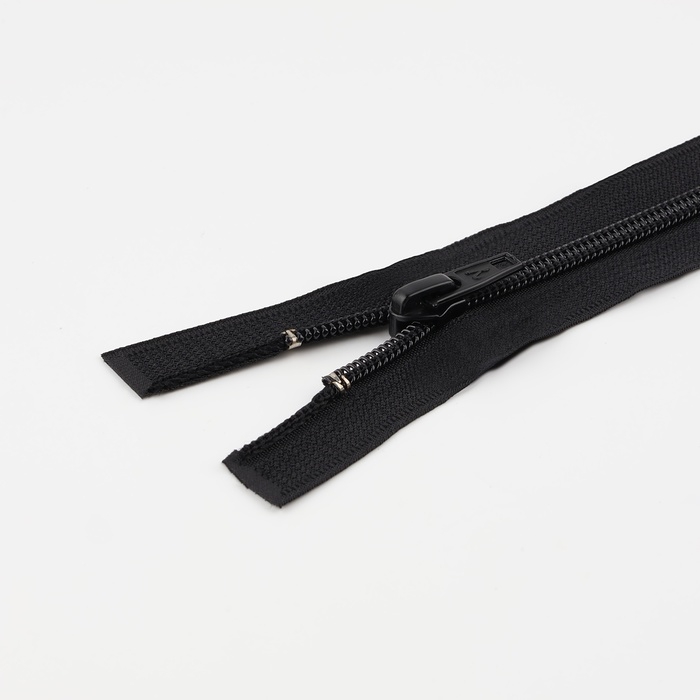 Молния &laquo;Спираль&raquo;, №7, разъёмная, 2 бегунка, замки автомат, 80 см, цвет чёрный, цена за 1 штуку