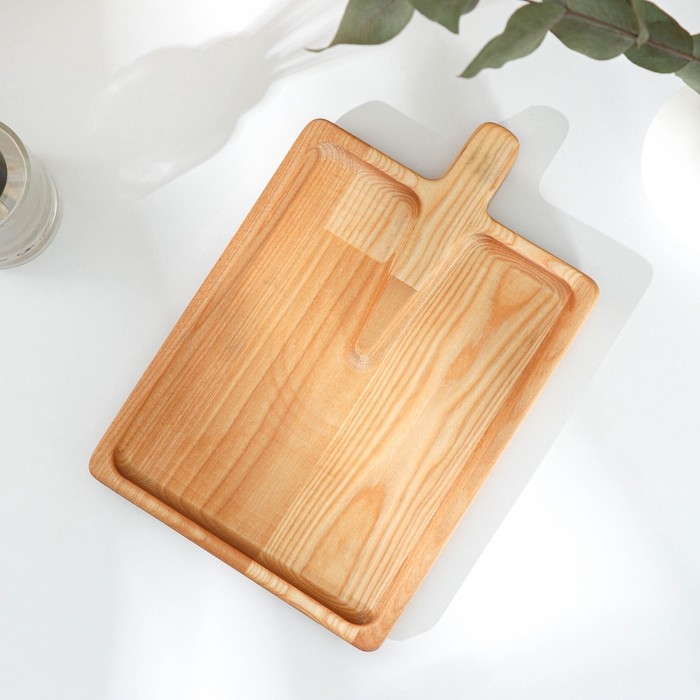 Доска - блюдо для подачи сервировочная Adelica &laquo;Лопата&raquo;, 25&times;16,7&times;1,8 см, пропитано минеральным маслом, берёза