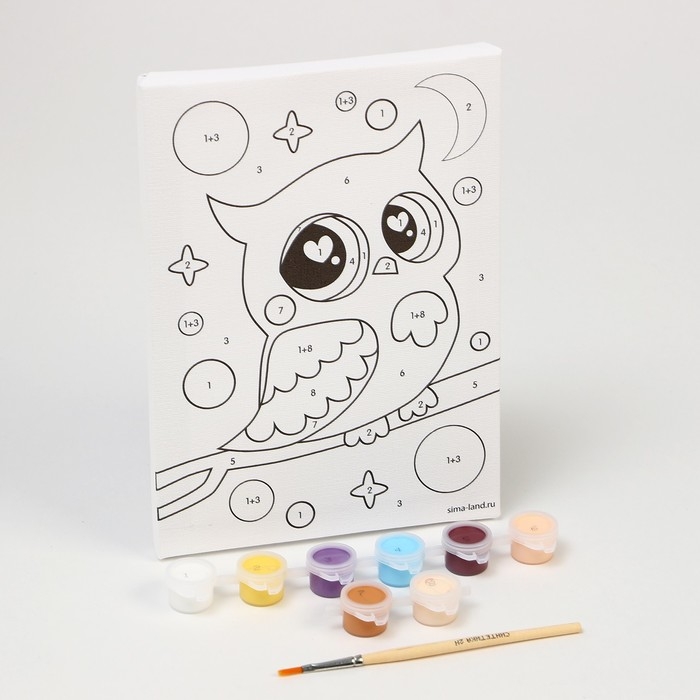 Картина по номерам для детей &laquo;Совушка на ветке&raquo;, 21 х 15 см