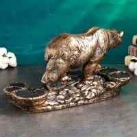 Подставка под бутылку "Медведь" 45х23х25см, бронза