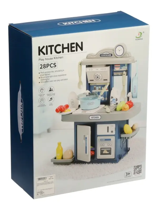 Игровой набор" Кухня" 22 предмета, вода из крана, 46 см