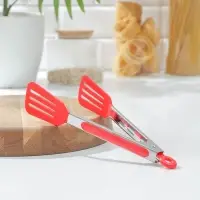 Щипцы кулинарные Доляна &laquo;Лопатка&raquo;, 25&times;5 см, цвет красный