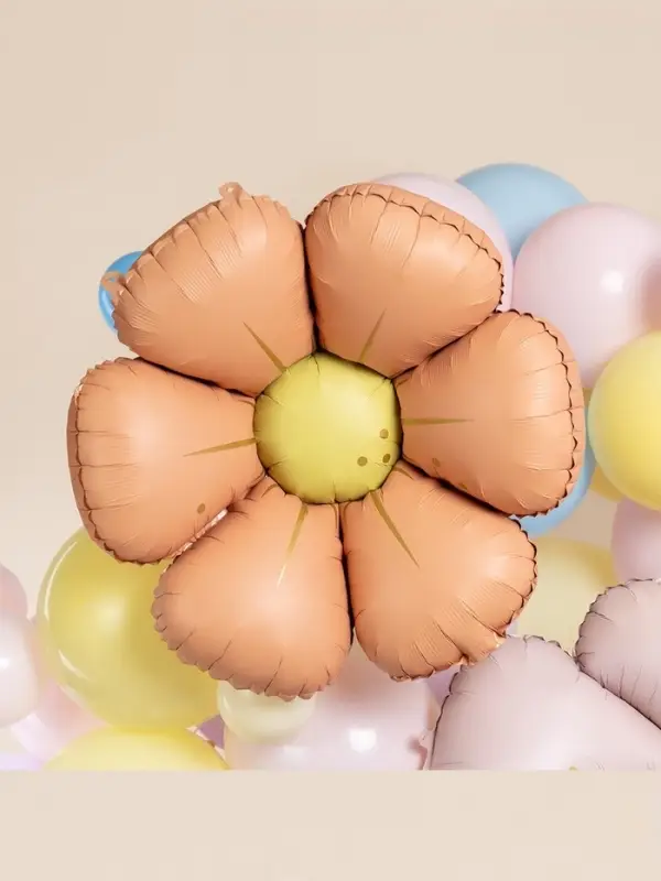 Воздушный шар фольгированный 25" &laquo;Ромашка&raquo;, персиковый сатин