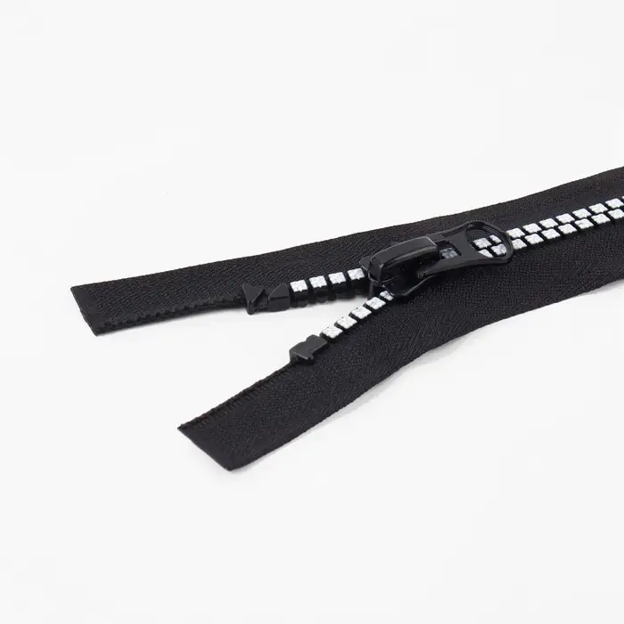 Молния &laquo;Трактор&raquo;, №8, разъёмная, замок автомат, 60 см, чёрная, белая