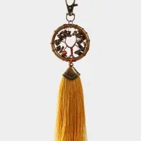 Брелок ловец снов "Великое древо" 19 см, цв. золотистый