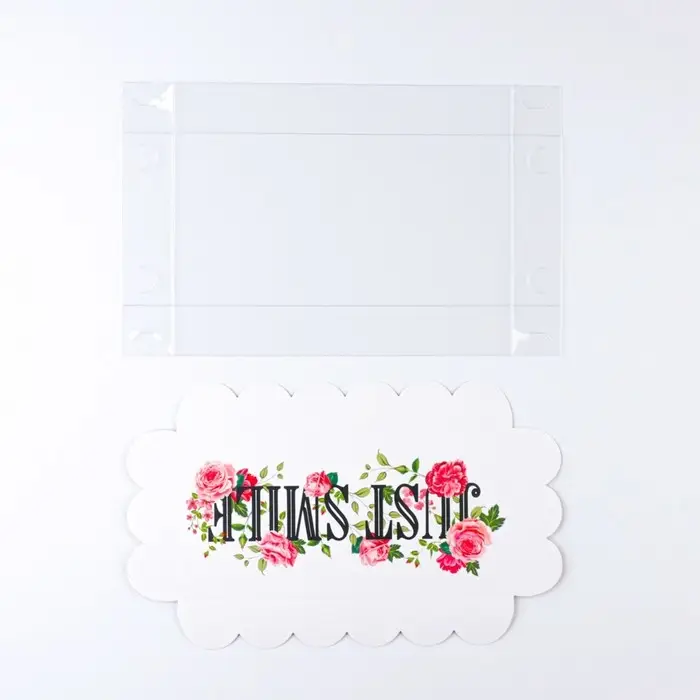 Коробка для печенья, кондитерская упаковка с пластиковой крышкой, голография, Just smile, 10.5 х 21 х 3 см