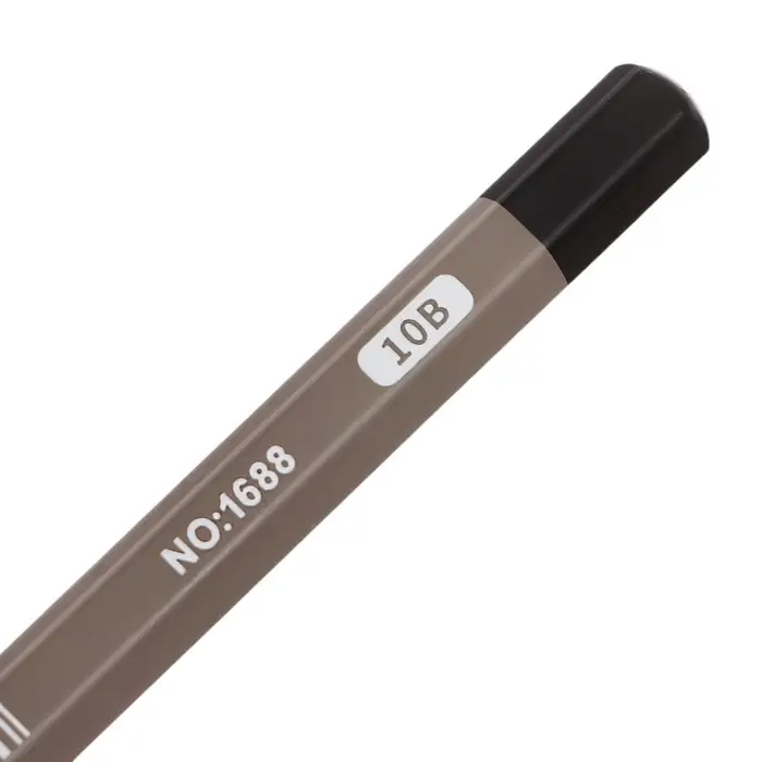 Карандаш угольный чёрный 10 В, корпус серый