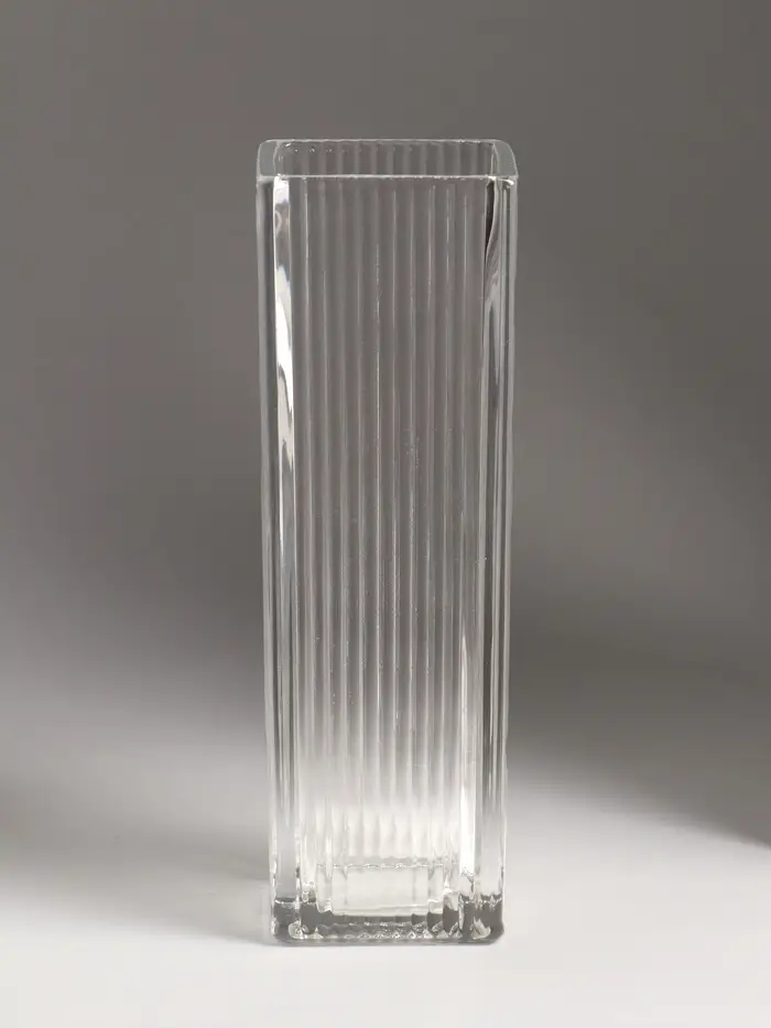 Ваза стекло настольная "Бритт" полосы, 24х8 см, прозрачный