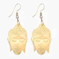 Серьги "Будда" ракушка 5,5х2 см