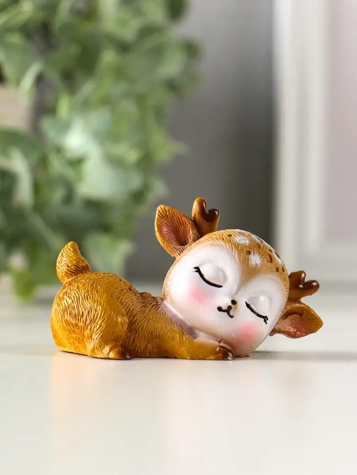 Сувенир полистоун "Милый спящий оленёнок" МИКС 7,2х3,3х3,8 см