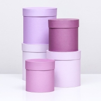 Набор круглых подарочных коробок 5 в 1 &laquo;Пудра&raquo;, 20 &times; 20 &times; 20‒13,5 &times; 13,5 &times; 13,5 см