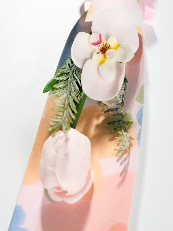 Букет из мыльных лепестков "Тюльпан с орхидеей" нежно розовый 8,5х7,4х38,6 см