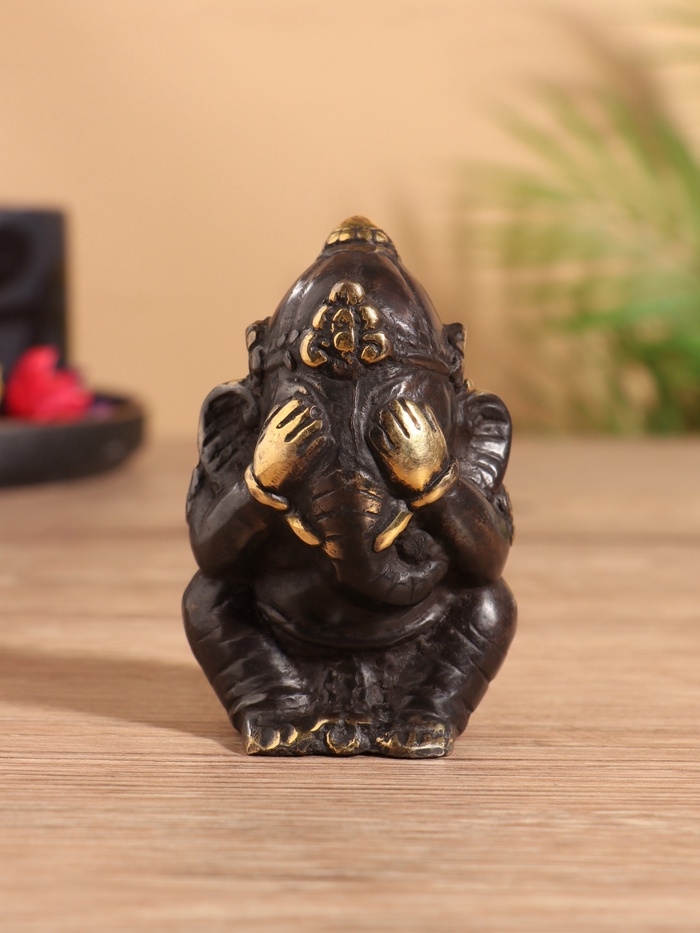 Сувенир бронза "Ганеша" 5х5х8 см