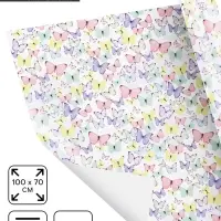 Бумага упаковочная глянцевая &laquo;Светлые бабочки&raquo;, 70 х 100 см