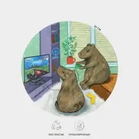 Салфетка сервировочная кухонная Доляна &laquo;Капибары геймеры&raquo;, d=36 см, настольное покрытие