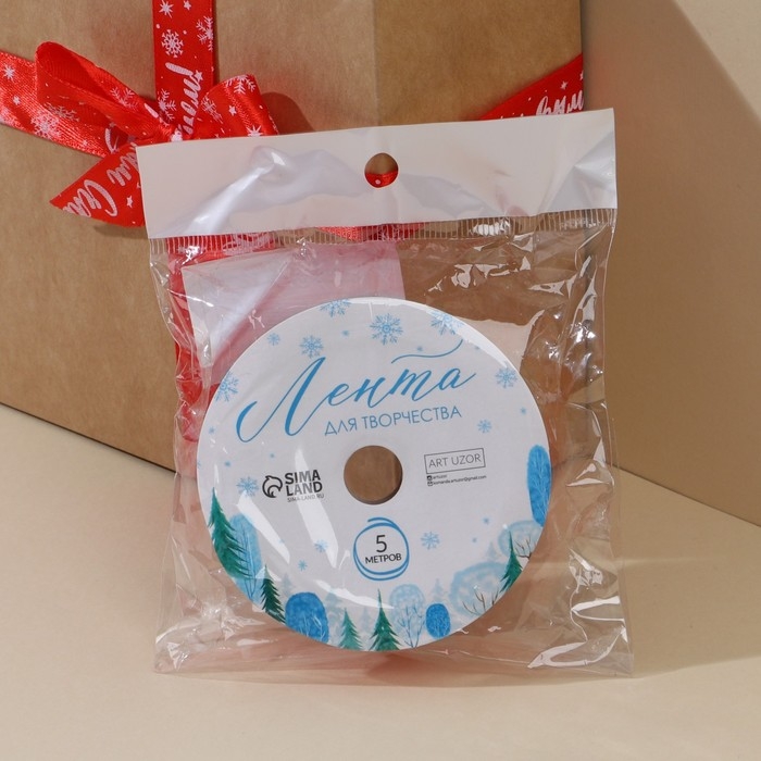 Лента атласная &laquo;Новогодняя&raquo;, 2 см &times; 5 м