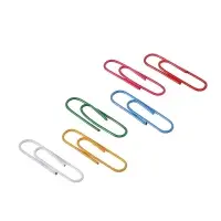 Скрепки 33мм цветные в картонной коробке 100 штук