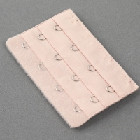 Застёжка-удлинитель для бюстгальтера, 3 ряда 4 крючка, 5 &times; 7,5 см, 3 шт, цвет белый/бежевый/чёрный