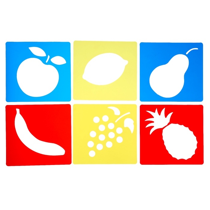 Набор мелков для ванны с трафаретами, 6 мелков, 6 трафаретов