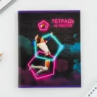 Тетрадь в клетку, 48 л., А5, на скрепке, блок №2 &laquo;Неон&raquo; МИКС