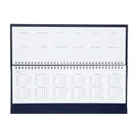 Планинг недатированный 100 х 300 мм, 56 листов, на гребне, обложка из искусственной кожи, синий