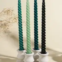Набор свечей витых, 2х25 см, 4 шт, палитра зелёного 25,5х8,8х2,4 см