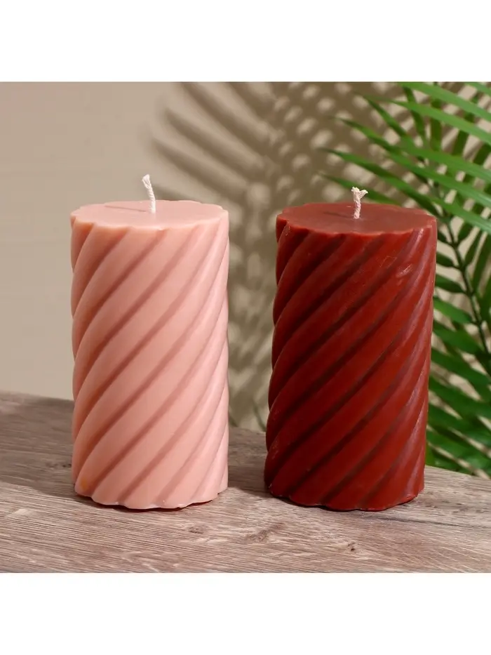 Свеча "Столб" 7,5х7,5х15 см, соевый воск, микс