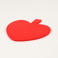 Зеркало  сердце (1) б/увел 8,4*9,5см/7,5*9см кожзам/акрил крас пакет QF