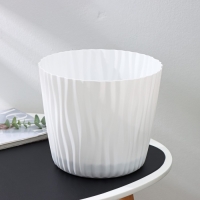 Кашпо для цветов со вставкой &laquo;Волна&raquo;, 8 л, d=25 см, h=21,5 см, цвет белый