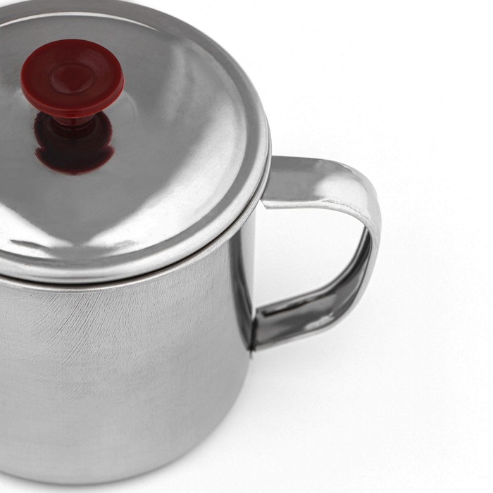 Кружка из нержавеющей стали с крышкой &laquo;Вестерн&raquo;, 320 мл, d=9 см, цвет хромированный