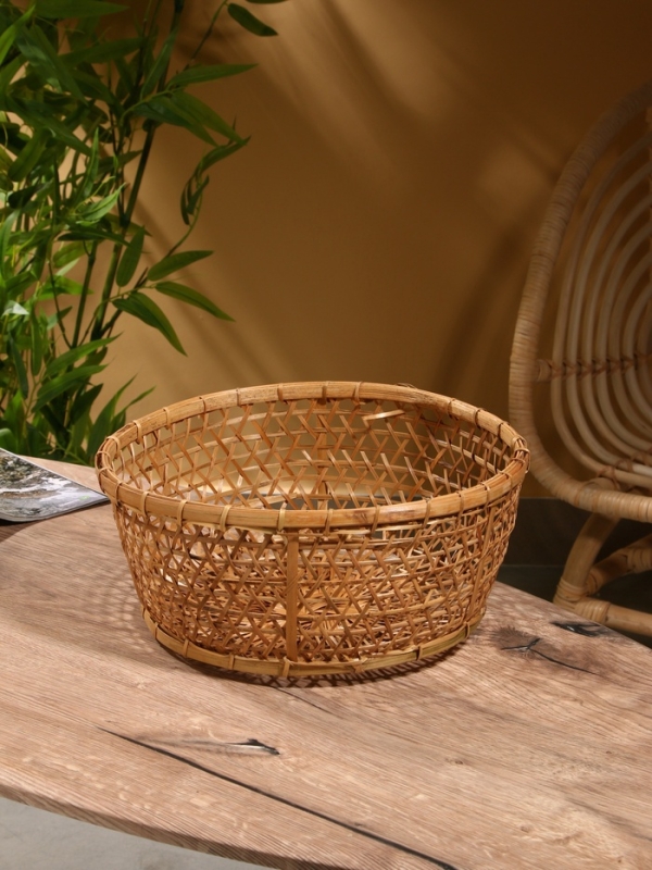 Корзина плетёная "Клоус" бамбук 32х32х13 см, светлая