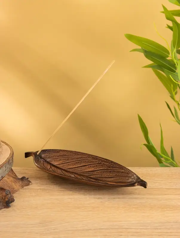 Подставка под благовония "Лист" алюминий 23х8х2 см, оранжевый