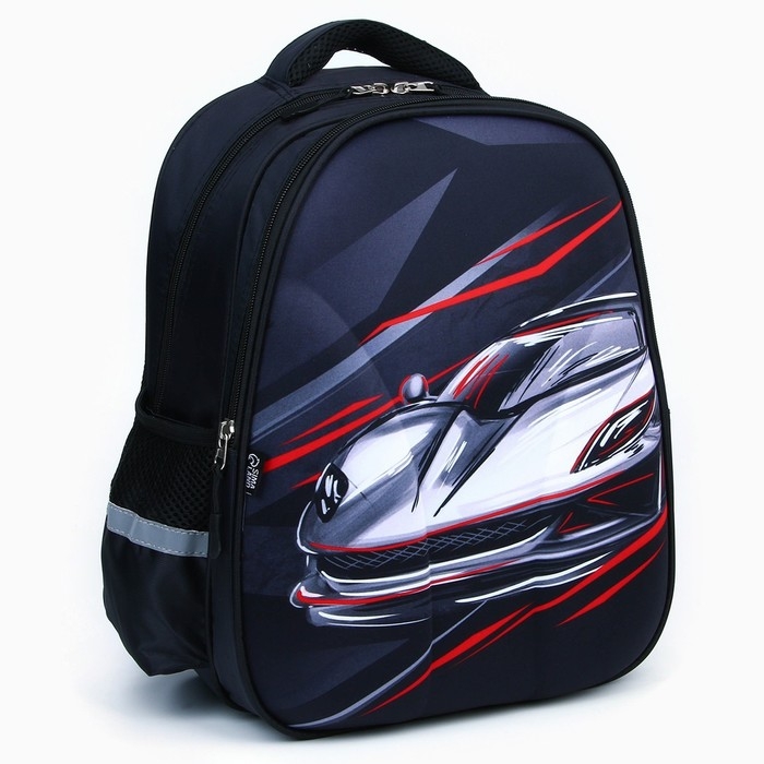 Рюкзак школьный каркасный 39&times;30&times;14 см &laquo;Машина&raquo;