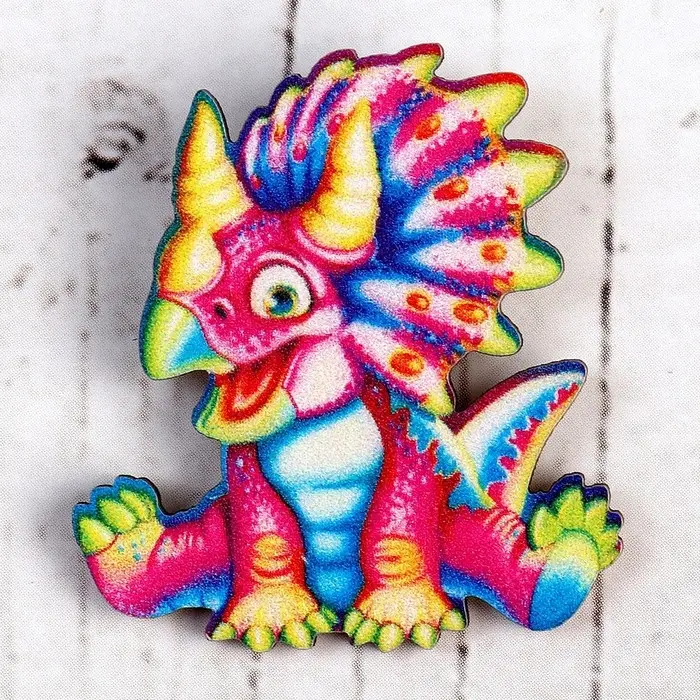 Деревянный значок &laquo;Трицератопс&raquo;