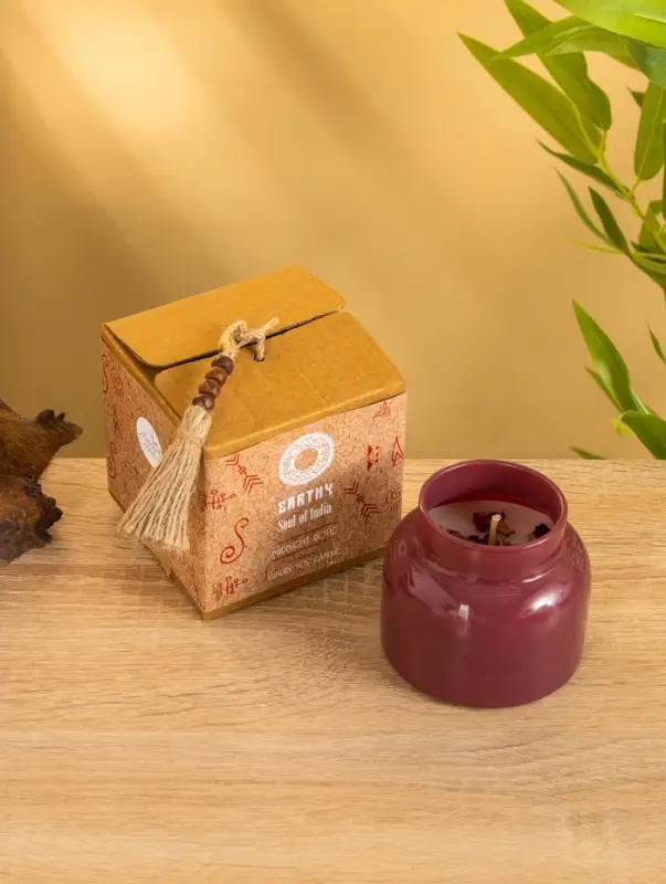 Свеча с травами в банке Earthy collection "Midnight rose" 200 гр, соевый воск